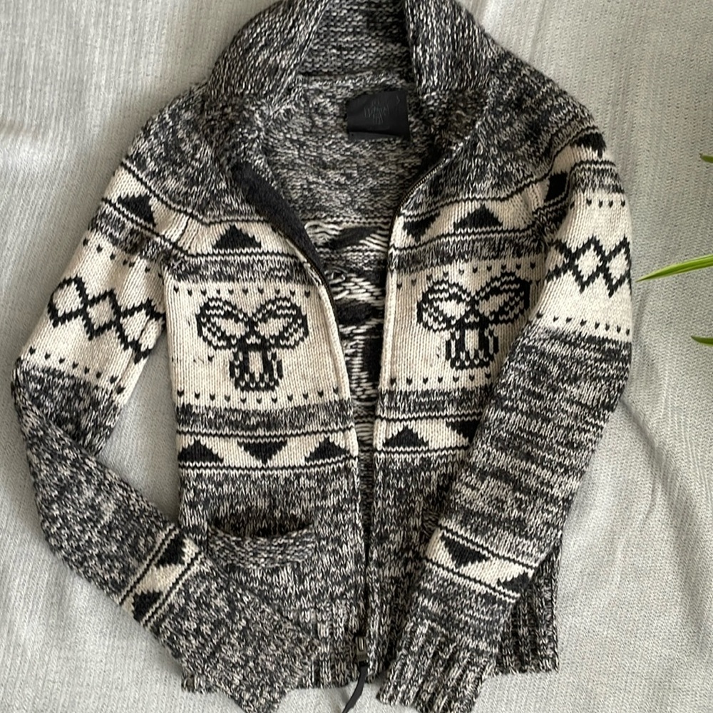 TNA Aritzia Shawl Collar Wool Sweater